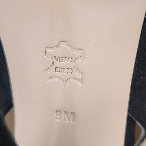 Joan & David Black Suede Strappy Pumps Women’s SZ 9M Pointed Toe Bow Stiletto - Picture 9 of 16